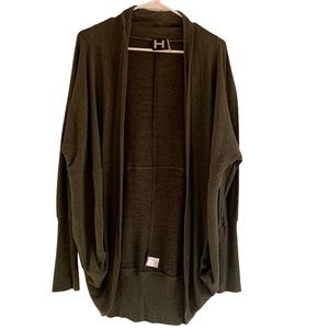 H by Bordeaux Green Cardigan Size Medium